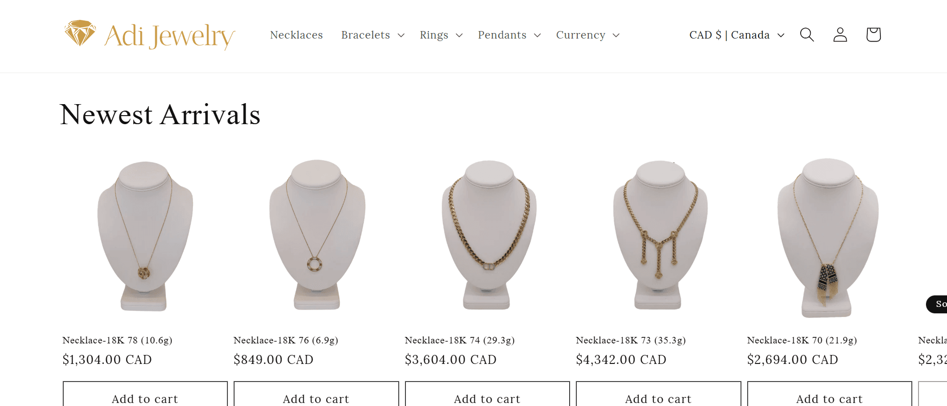 ADI Jewelry Online Store