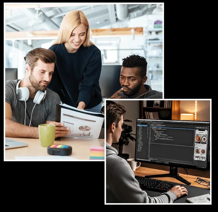 Vertex Logics team collaborating on design and development